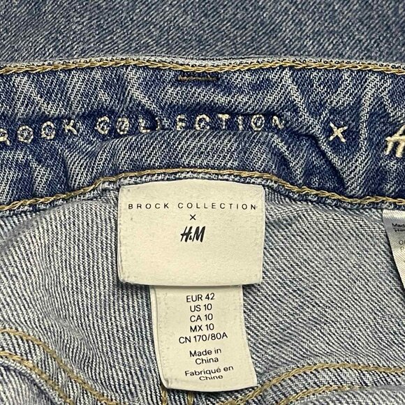 Brock Collection X H&M Women's Light Wash Straight Leg Denim Jeans SIZE 10 - Picture 4 of 6